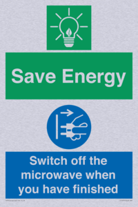 Save energy. Switch off the microwave when you have finished